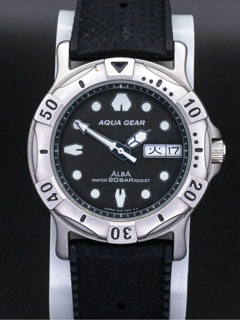 Seiko Alba Rare Aqua Gear V348-6A50 Vintage 36mm Day Date JDM Import Watch